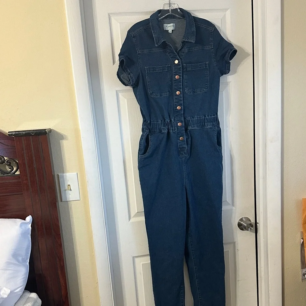 Women's Denim Blue Overalls - Picture 2 of 5